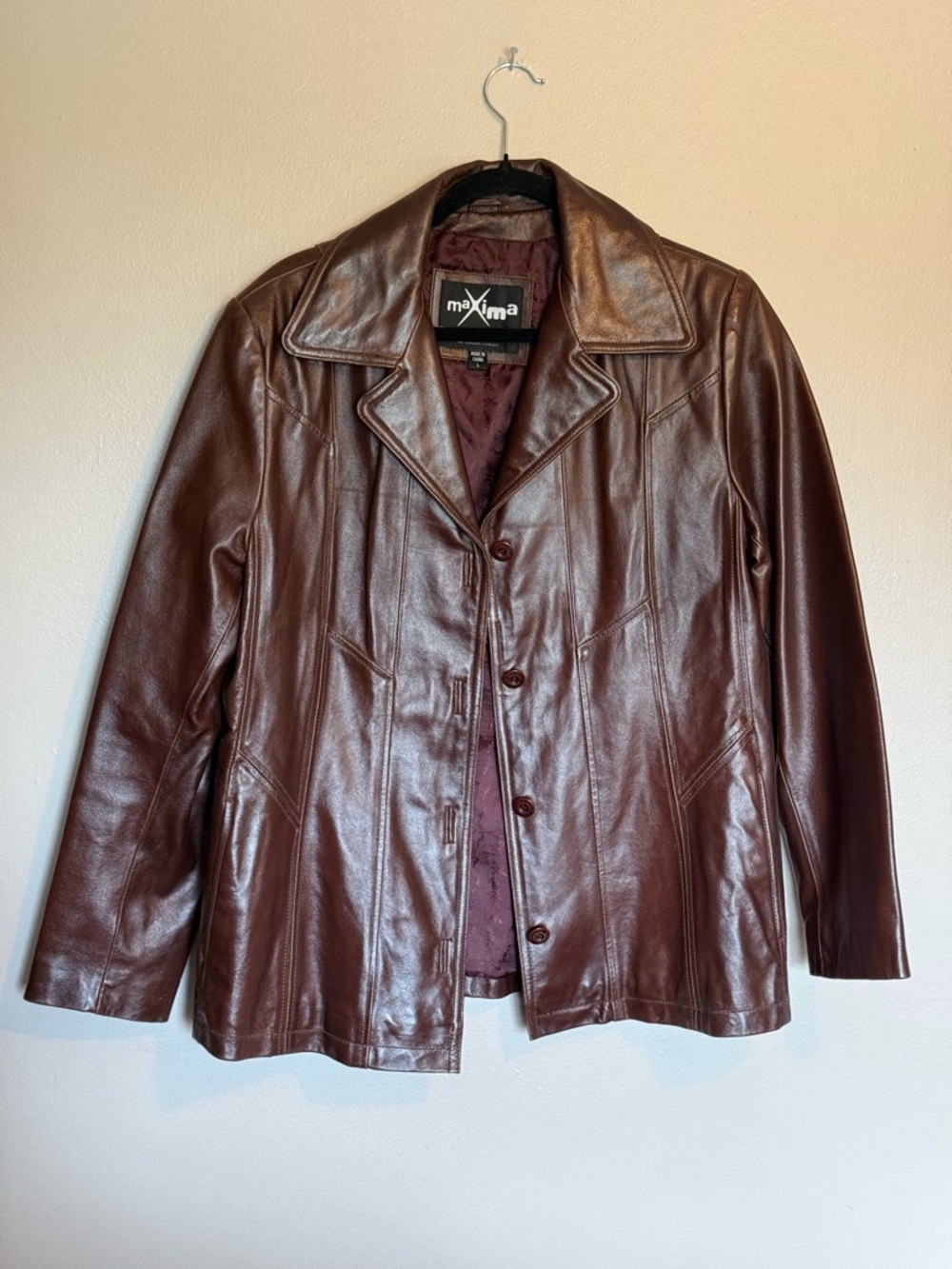 Vintage Wilson’s Leather Maxima Genuine Leather Brown Jacket Size Large